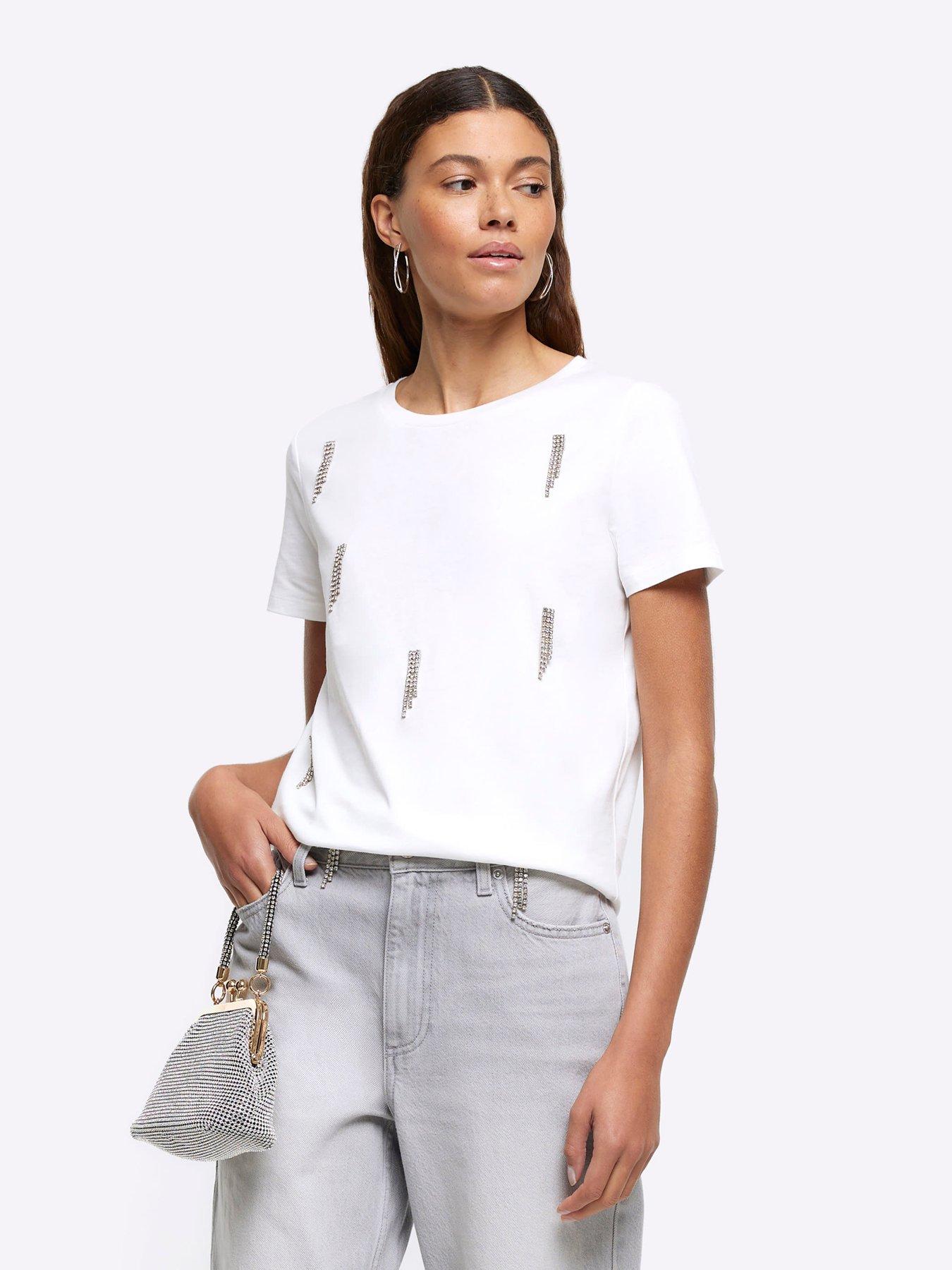 River island best sale diamante shirt