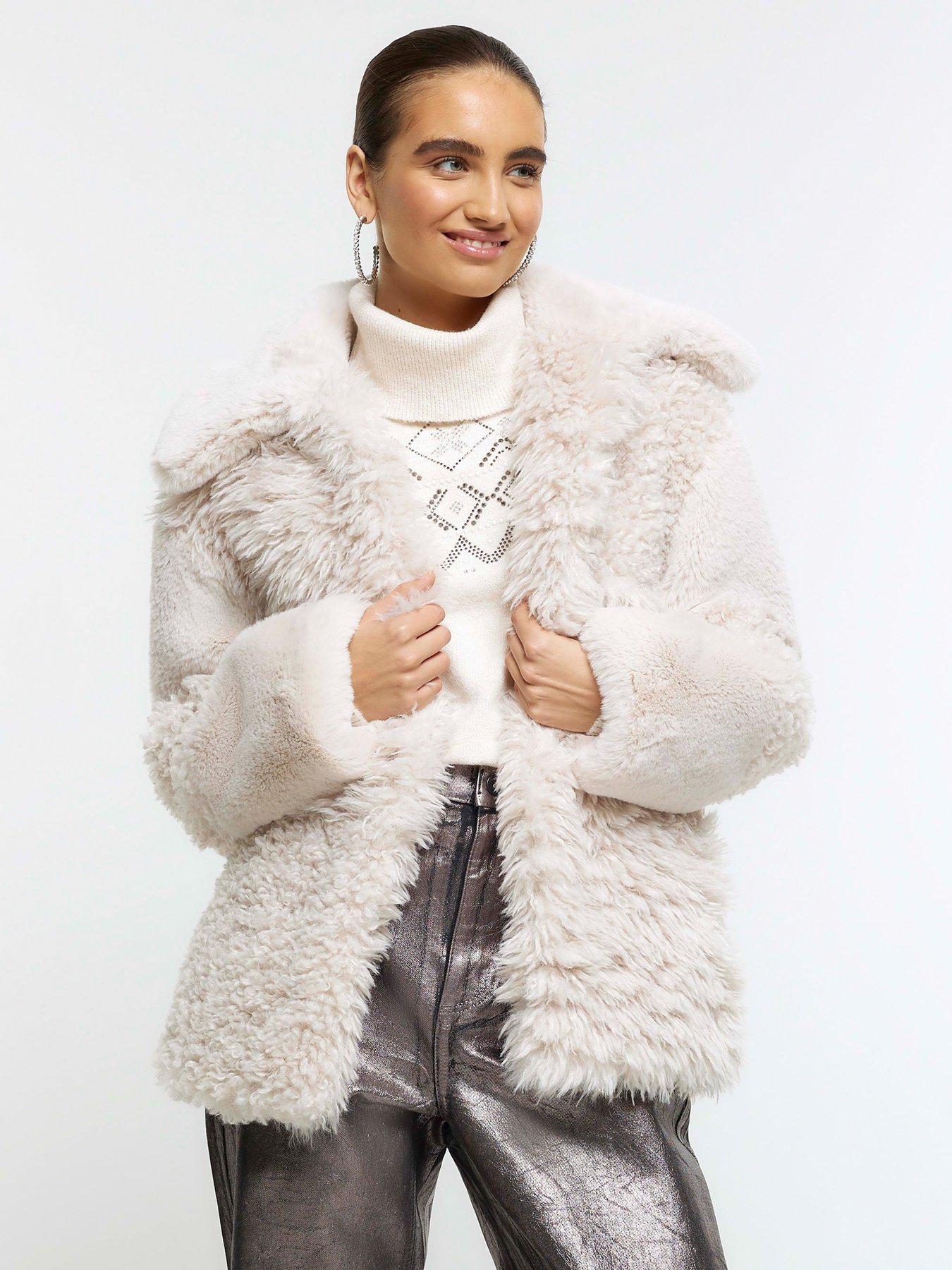 River Island Light Pink Faux Fur Collar, $24, River Island