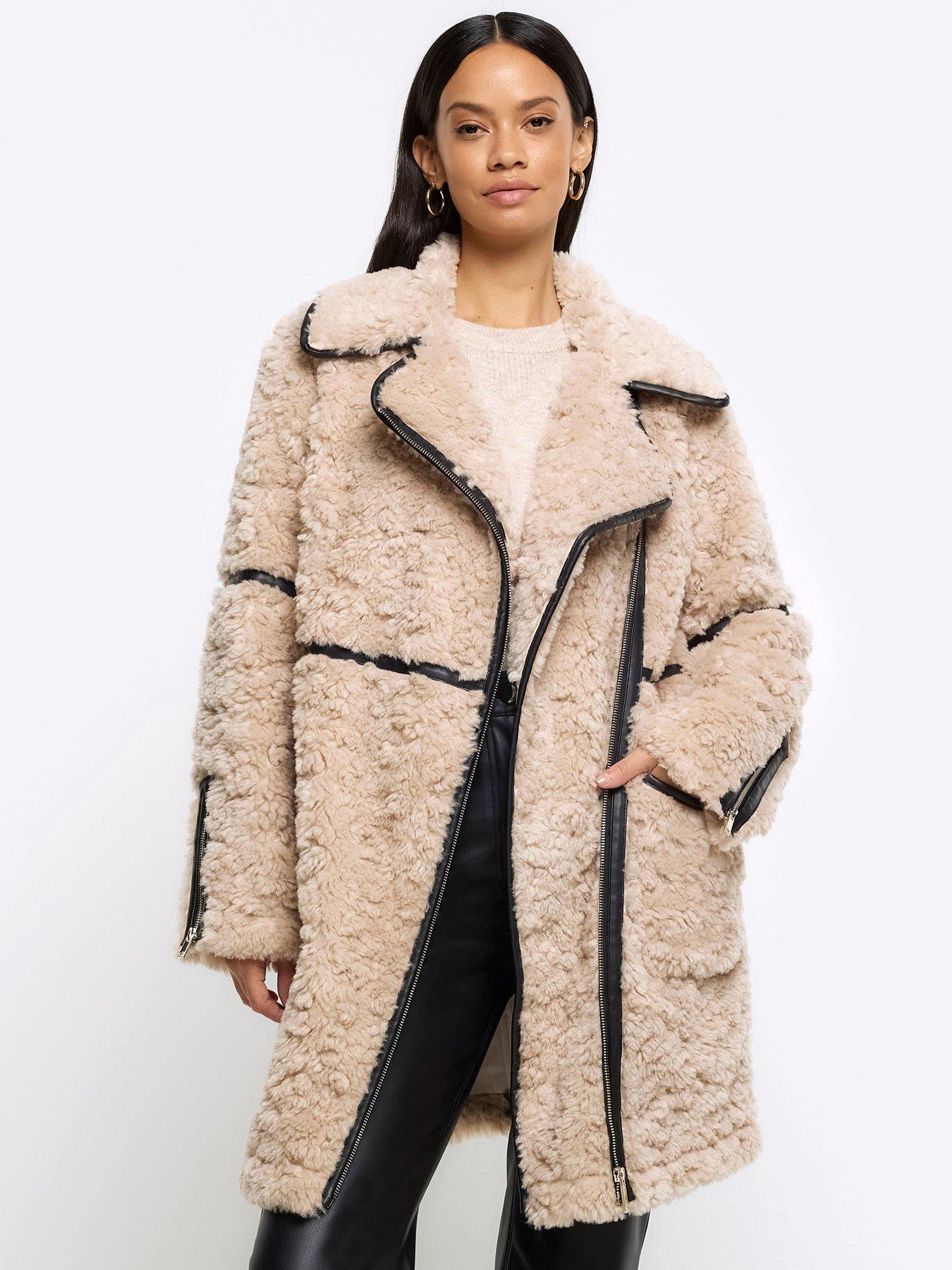 Topshop on sale borg coat