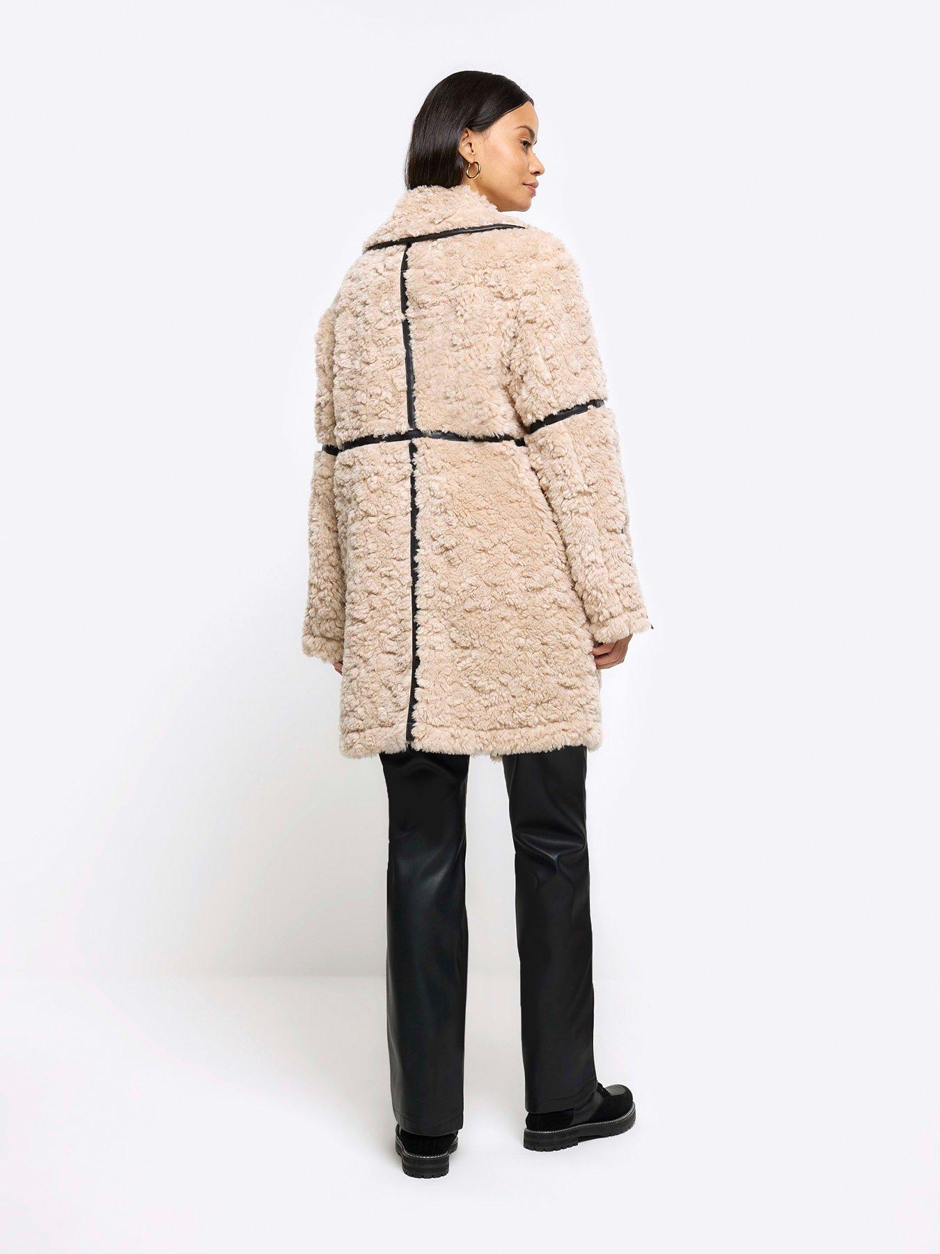 River island deals borg coat