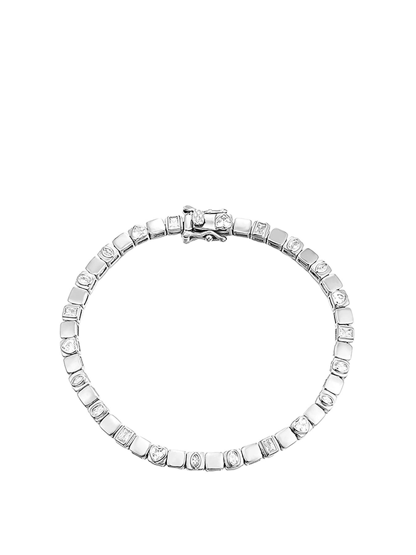 Product photograph of Seol Gold Cz Link Tennis Bracelet 7 Inches from very.co.uk