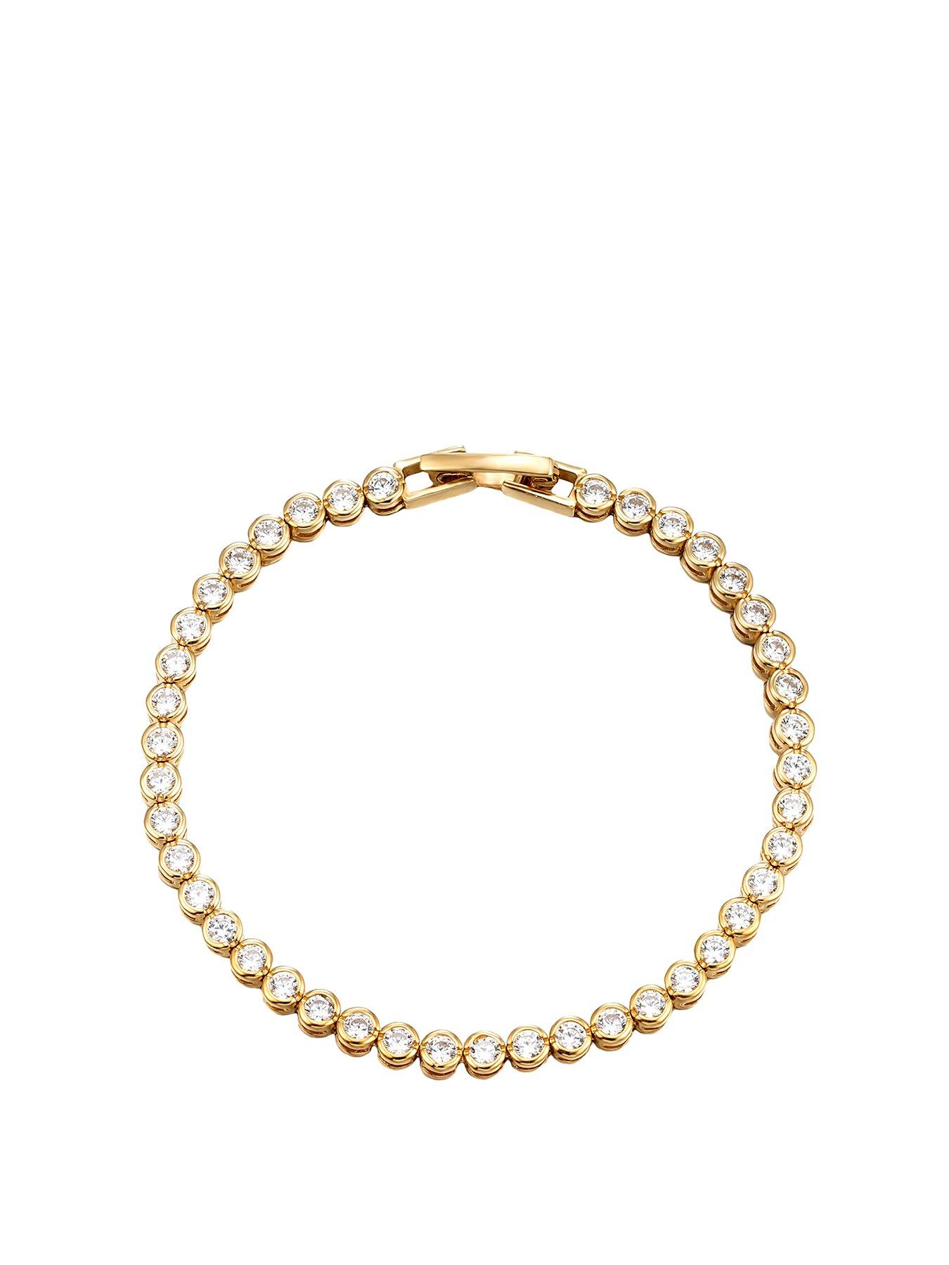 Product photograph of Seol Gold Cz Bezel Tennis Bracelet 7 Inches from very.co.uk