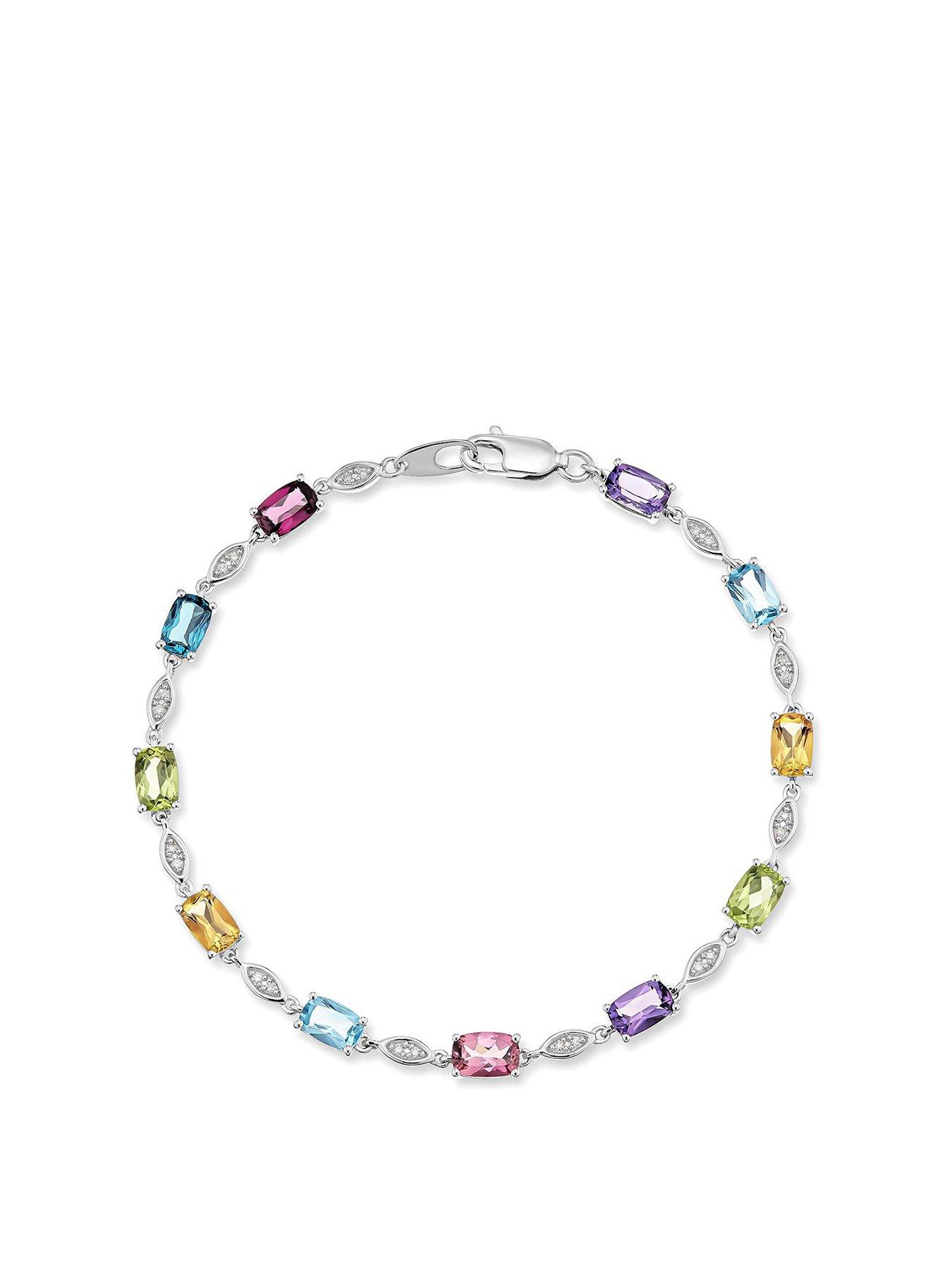 Beaverbrooks 9ct White Gold Diamond Mutli stone bracelet