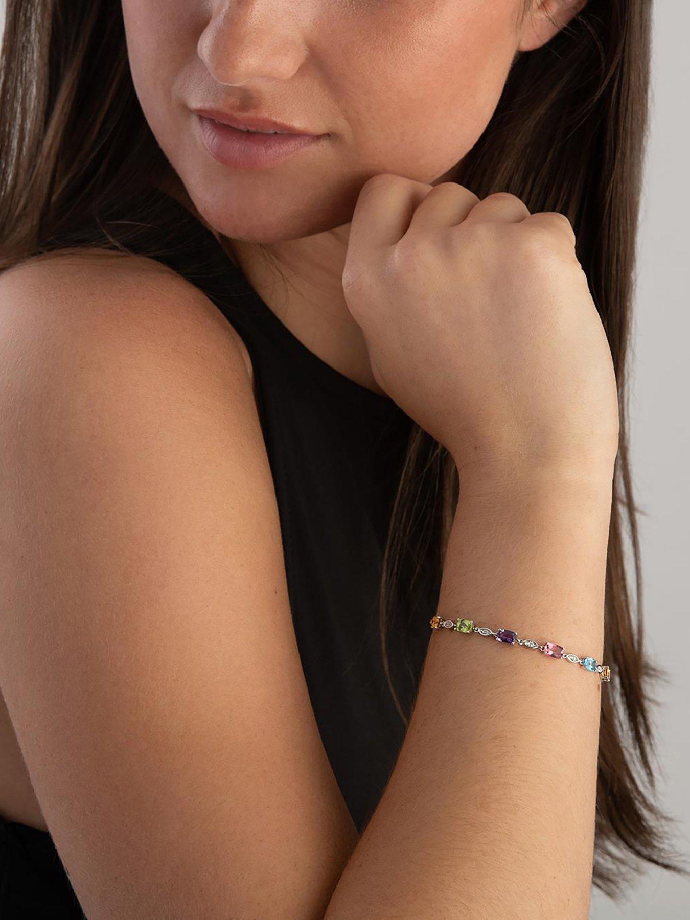 Image 2 of 7 of Beaverbrooks 9ct White Gold Diamond Mutli stone bracelet