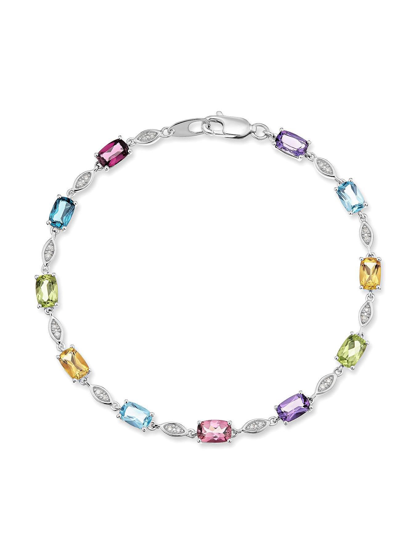 Beaverbrooks 9ct White Gold Diamond Mutli stone bracelet Very