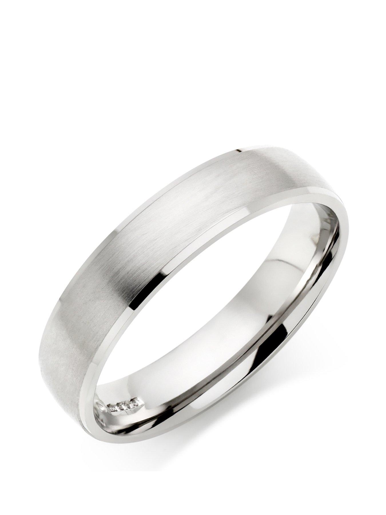 Beaverbrooks Platinum Brushed Men's Wedding Ring