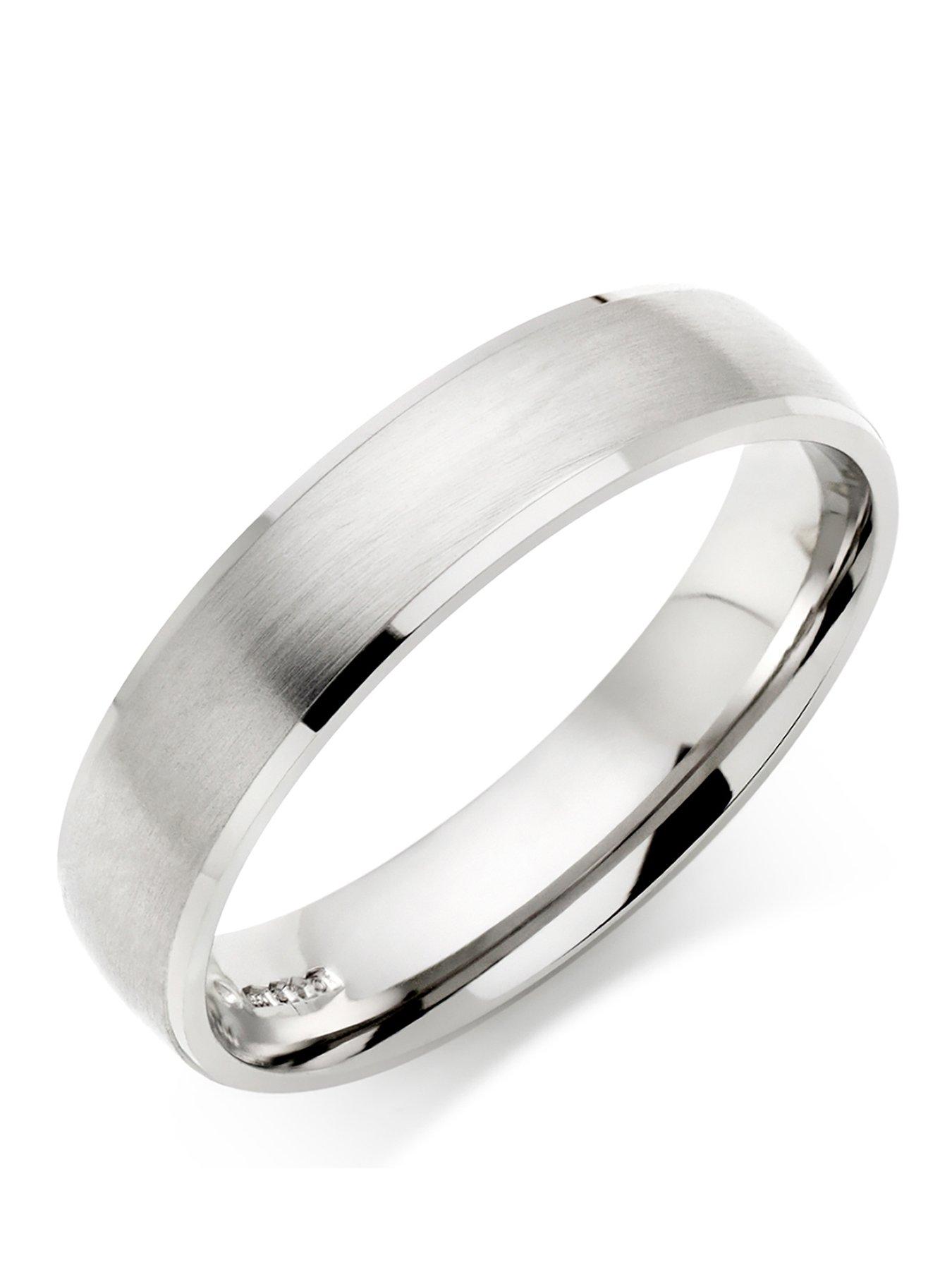 Beaverbrooks Platinum Brushed Men's Wedding Ring