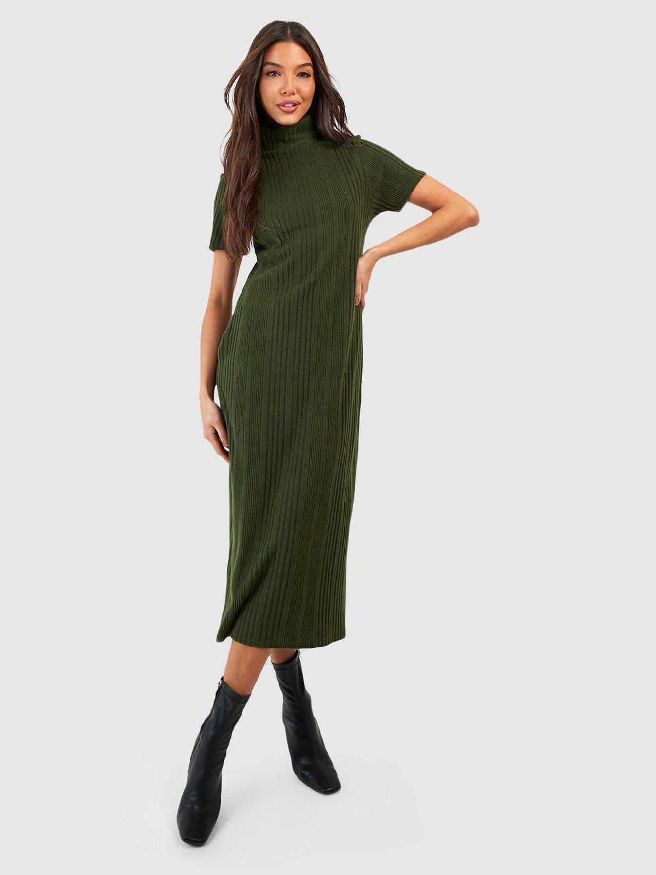 Khaki hotsell dress boohoo