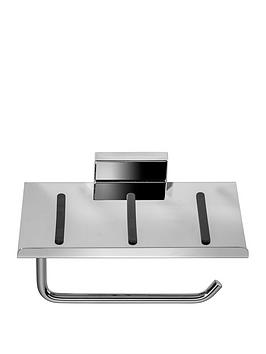 Product photograph of Croydex Chester Flexi-fit Toilet Roll Holder With Anti-slip Shelf from very.co.uk