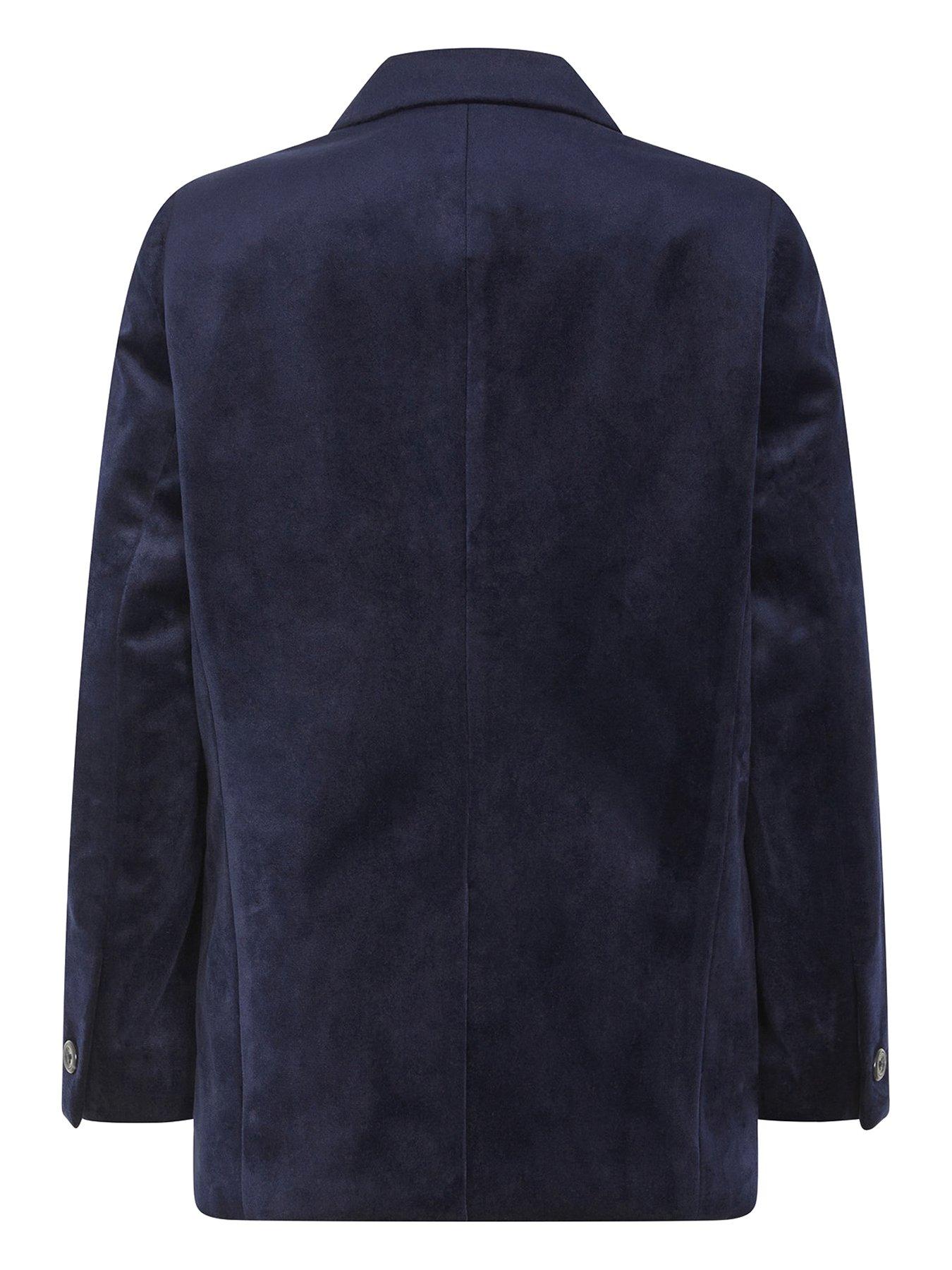 Boys navy velvet discount blazer