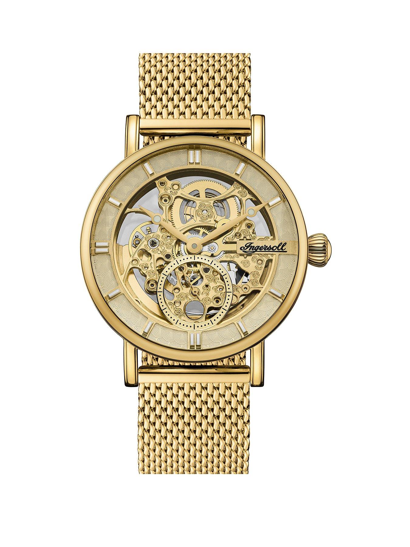 Mens gold hotsell mesh watch