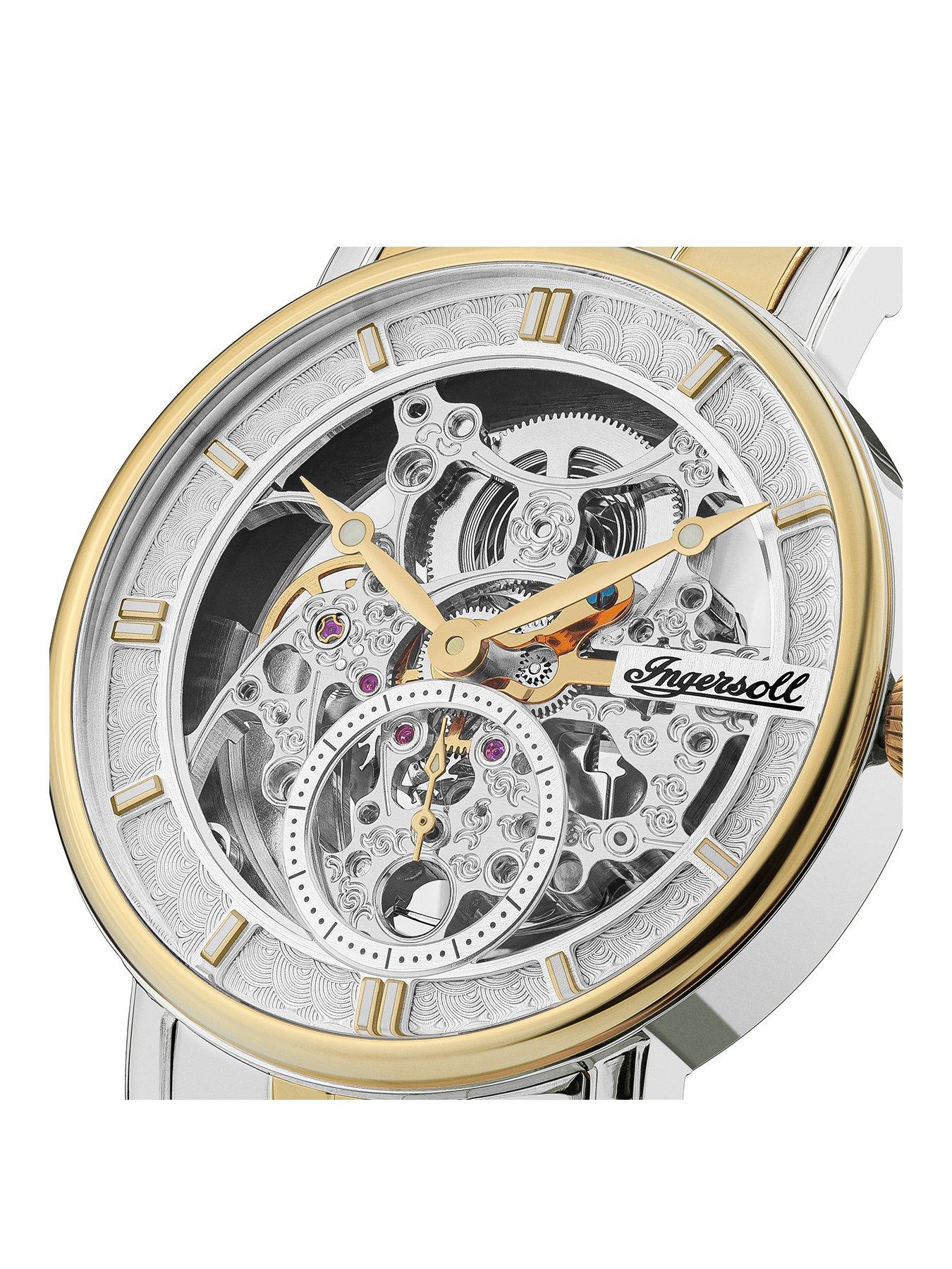 Ingersoll 1892 The Herald Automatic Mens Watch with Silver Dial and Two Tone Bracelet I00414 Very
