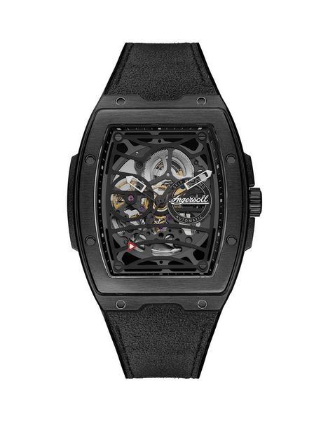 ingersoll-1892-the-challenger-automatic-mens-watch-with-black-dial-and-black-pualcantara-strap-i12307