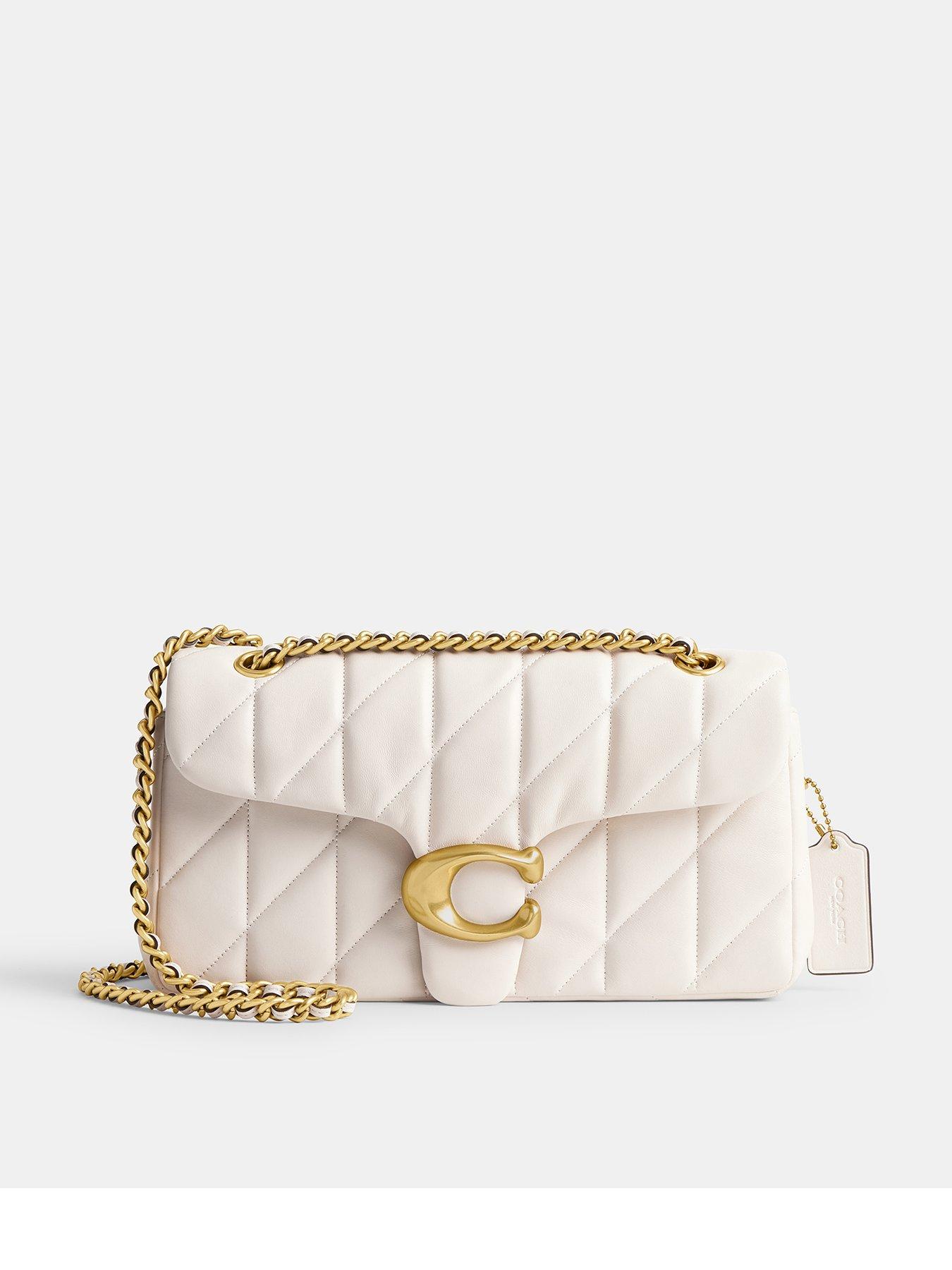 COACH Tabby 26 Quilted Shoulder Bag With Chain - White | Very.co.uk