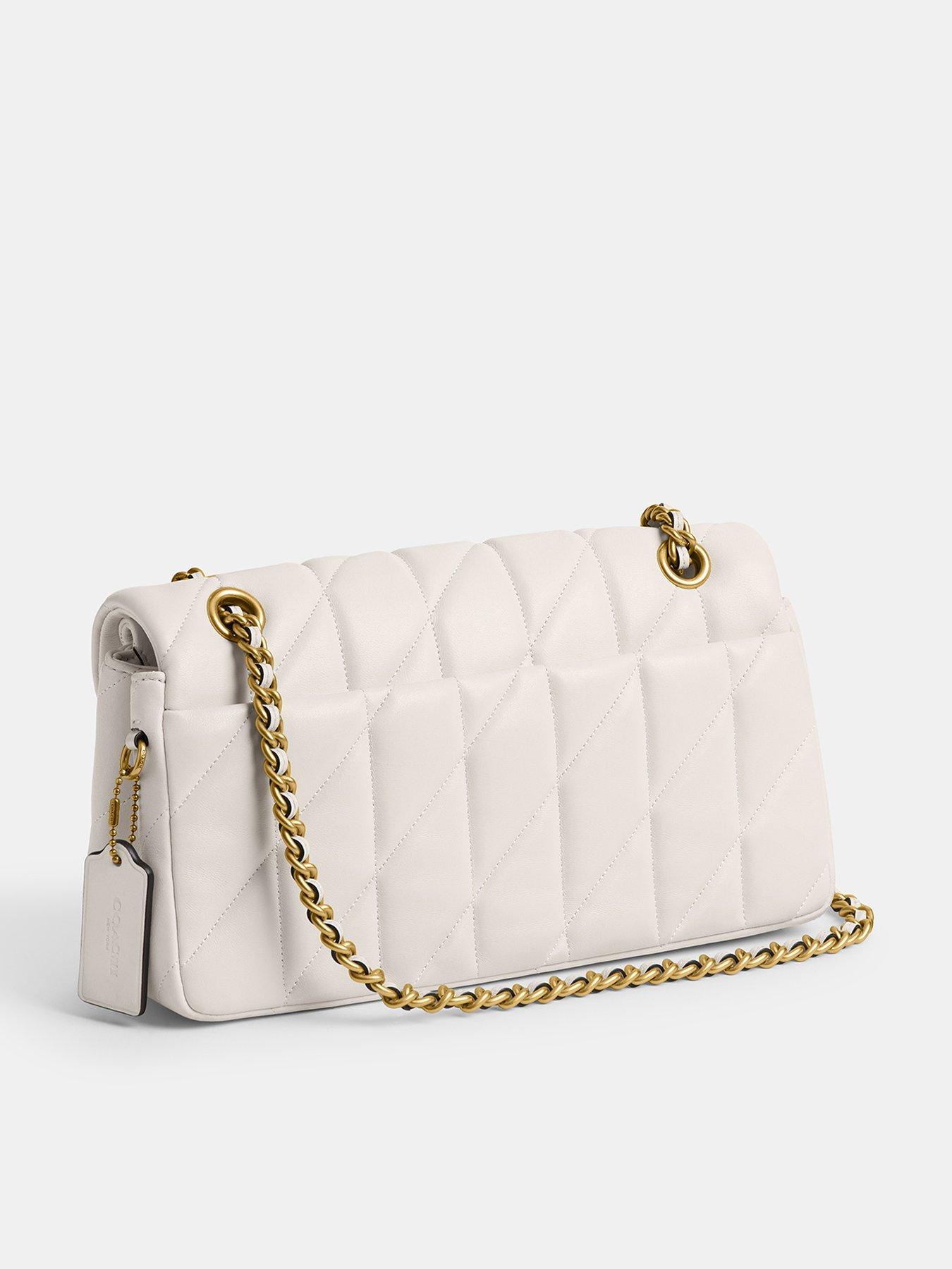 COACH Tabby 26 Quilted Shoulder Bag With Chain - White | Very.co.uk