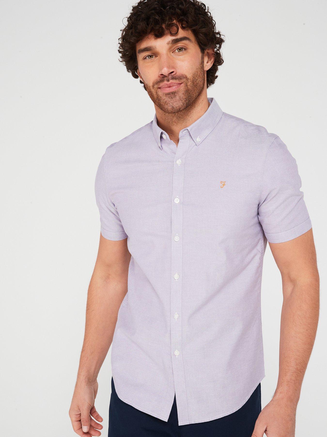 farah-brewer-short-sleeve-slim-fit-shirt-light-purple