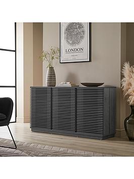 Product photograph of Lloyd Pascal Vera 3 Door Sideboard - Grey Oak from very.co.uk