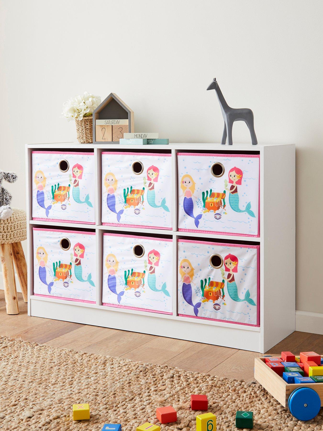 Product photograph of Lloyd Pascal Cubes 6 Storage Unit With Mermaid Drawers - Multi from very.co.uk