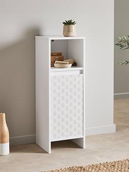 Product photograph of Lloyd Pascal Prisim Single Door Floor Cabinet With Open Shelf - White from very.co.uk
