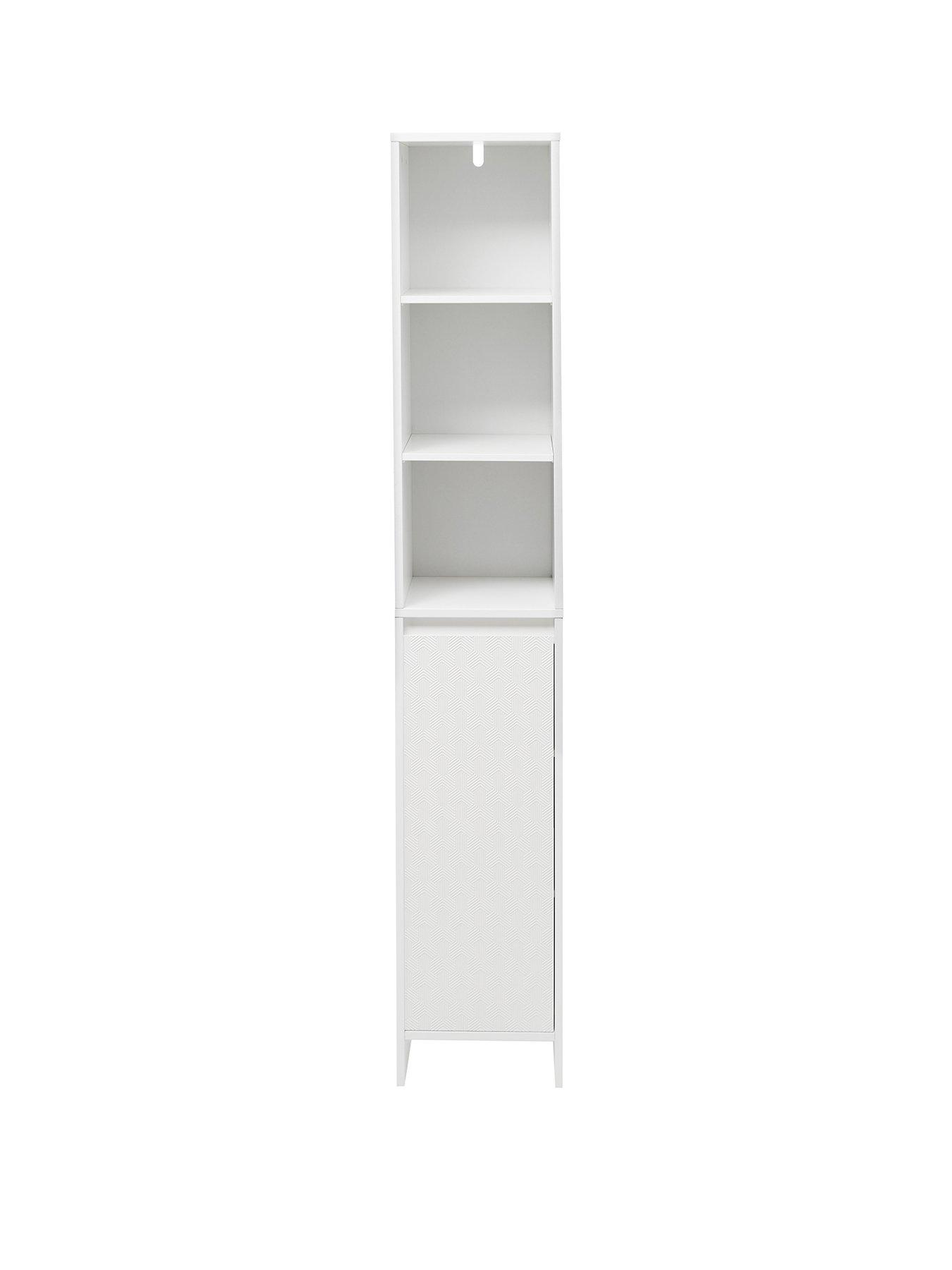 Lloyd Pascal Prisim Tallboy with Open Shelves and Base Cupboard - White ...