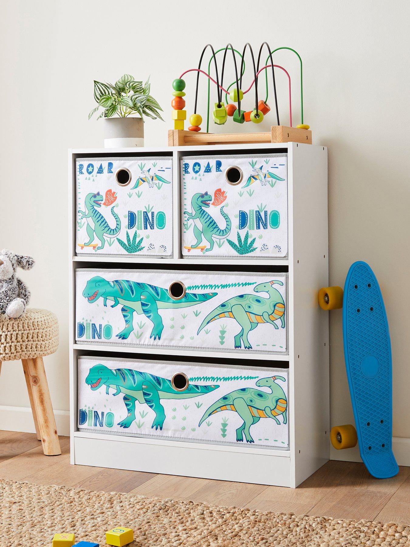 Product photograph of Lloyd Pascal Cubes 2 2 Storage Unit With Dinosaur Drawers from very.co.uk