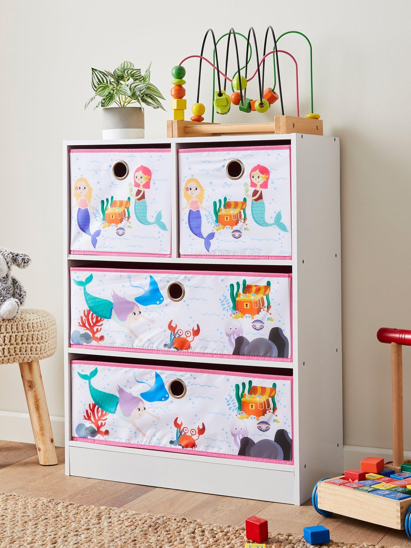 Product photograph of Lloyd Pascal Cubes 2 2 Storage Unit With Mermaid Drawers - Multi from very.co.uk