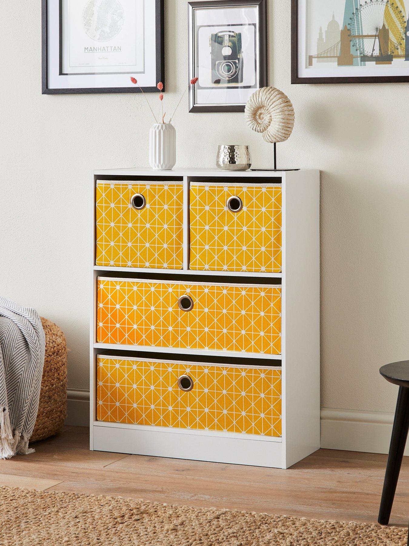 Lloyd Pascal Cubes 2 + 2 Storage Unit with Diamond Printed Drawers 