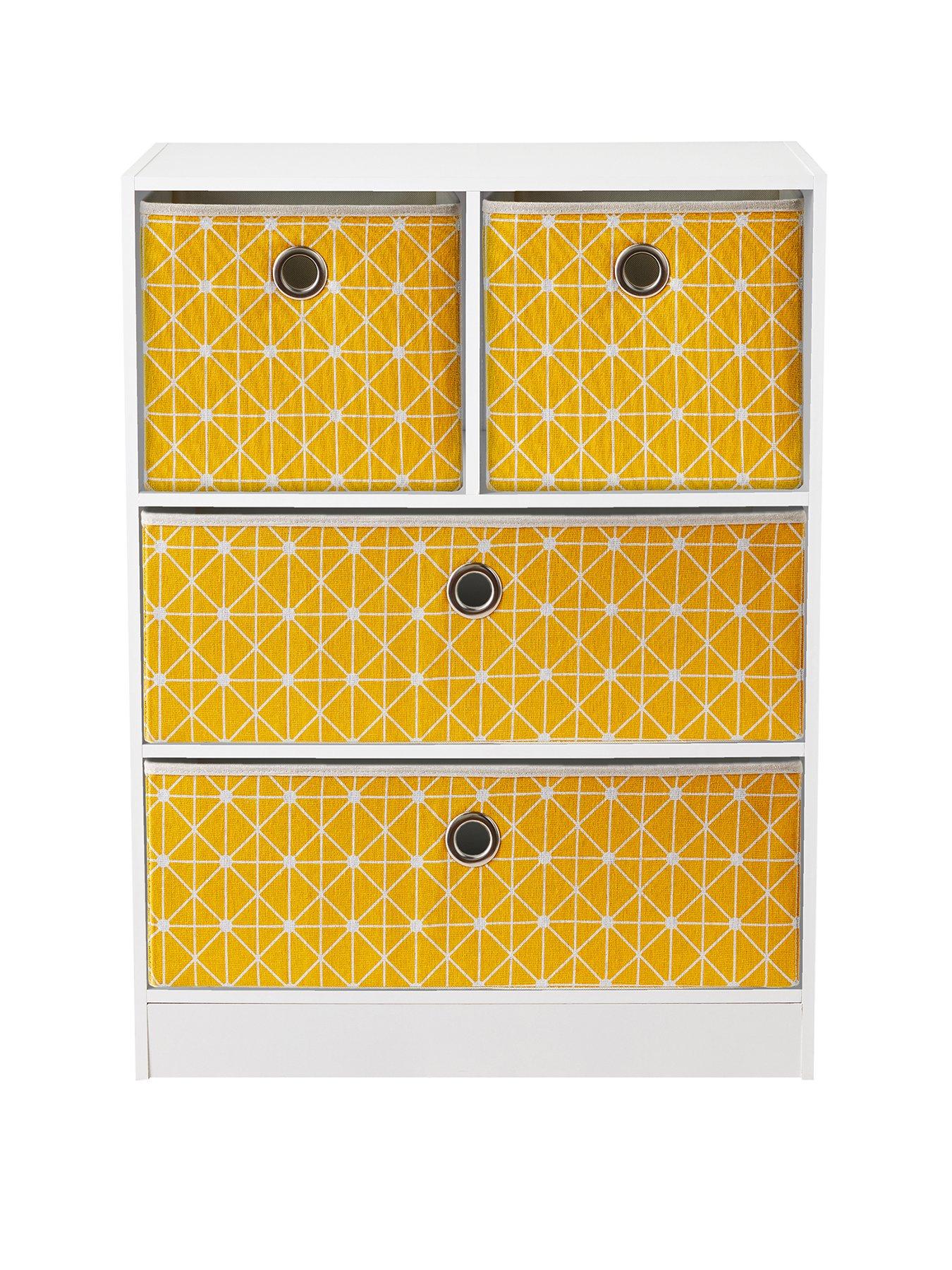 Lloyd Pascal Cubes 2 + 2 Storage Unit with Diamond Printed Drawers  