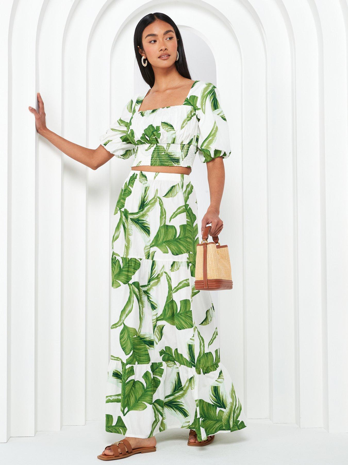 (Co-ord) Puff Sleeve in White Prints - Top only