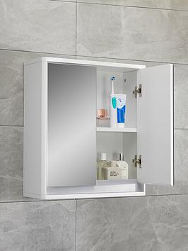 Product photograph of Lloyd Pascal Ciara Mirrored Wall Cabinet -white from very.co.uk