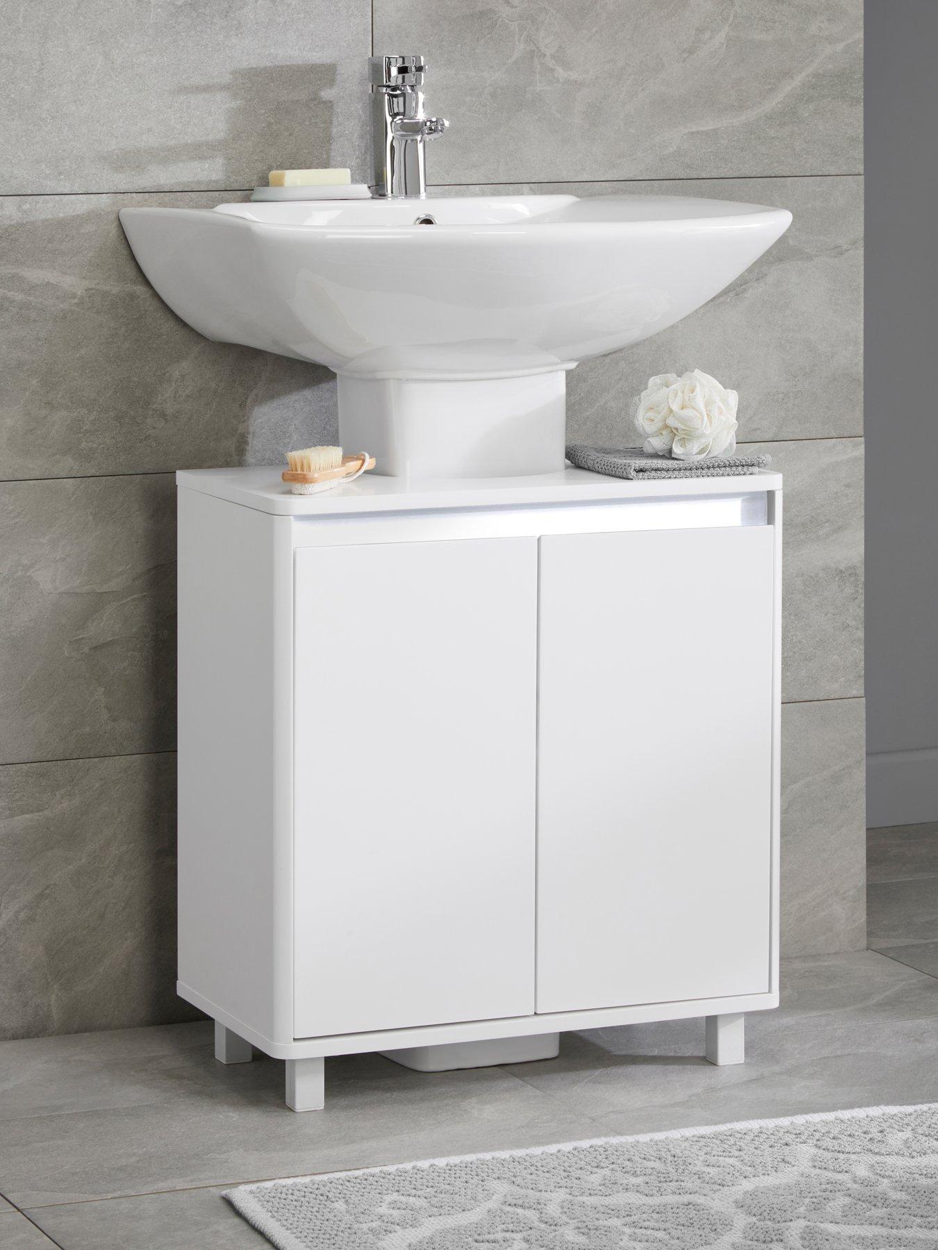 Product photograph of Lloyd Pascal Ciara Senna 2 Door Under Basin Storage Unit - White from very.co.uk