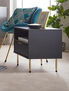 Product photograph of Lloyd Pascal Nevada Side Table - Black from very.co.uk