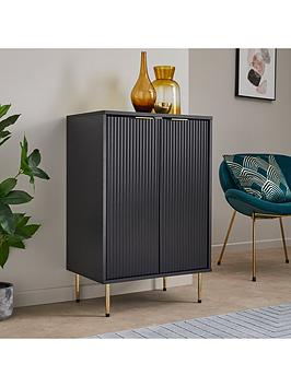 Product photograph of Lloyd Pascal Nevada 2 Door Cabinet - Black from very.co.uk