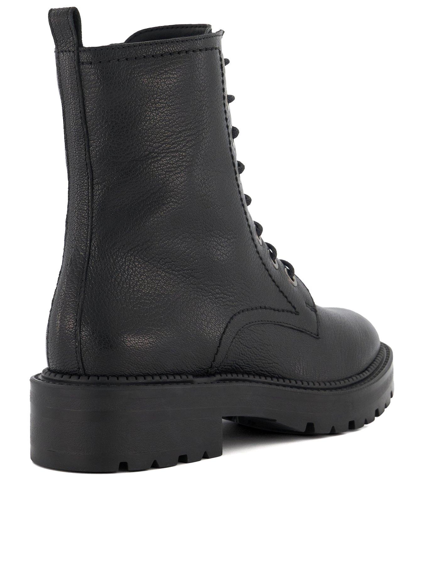 Press Leather Cleated Hiker Boot Black