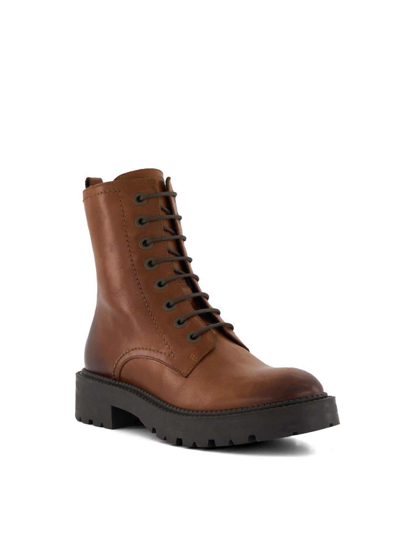 Dune London Press Leather Cleated Hiker Boot Tan Very