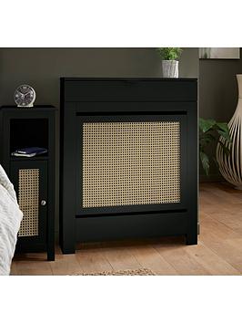 Product photograph of Lloyd Pascal Caspian Black Mini Radiator Cover With 1 Drawer from very.co.uk