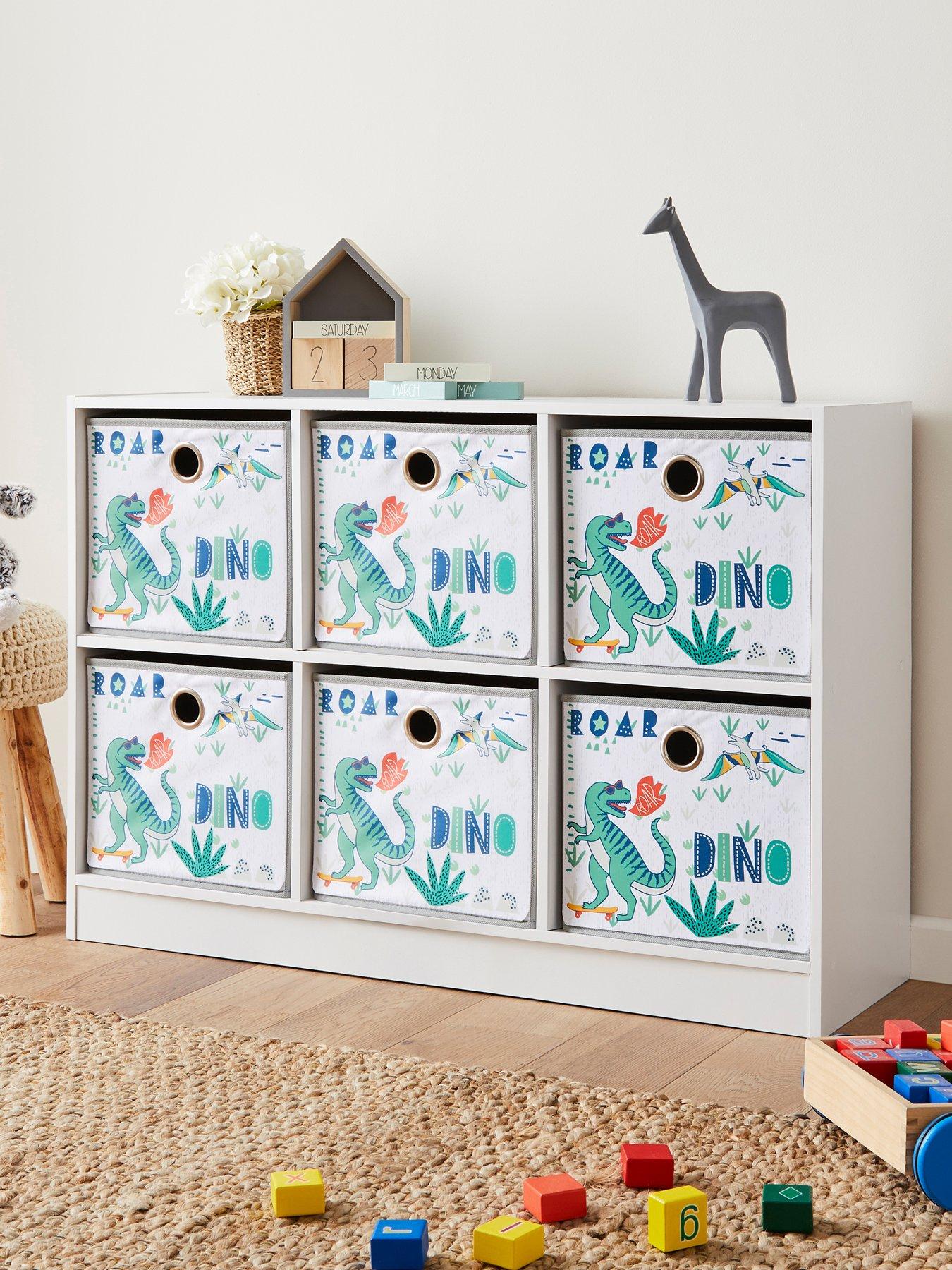Product photograph of Lloyd Pascal Cubes 6 Storage Unit With Dinosaur Drawers from very.co.uk