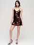  image of superdry-disco-sequin-mini-dress-red