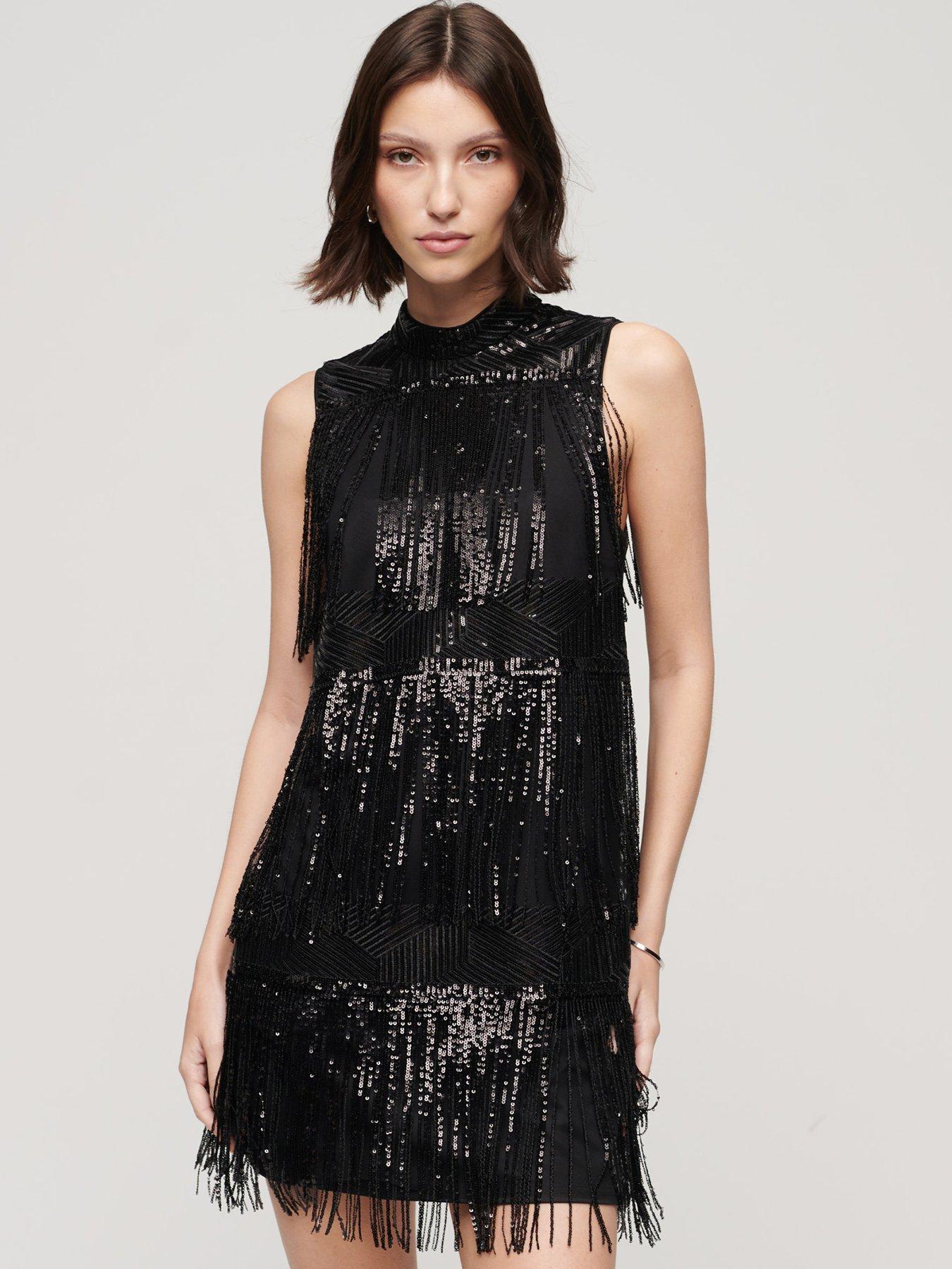Collective the Label Petite exclusive cut-out fringe sequin