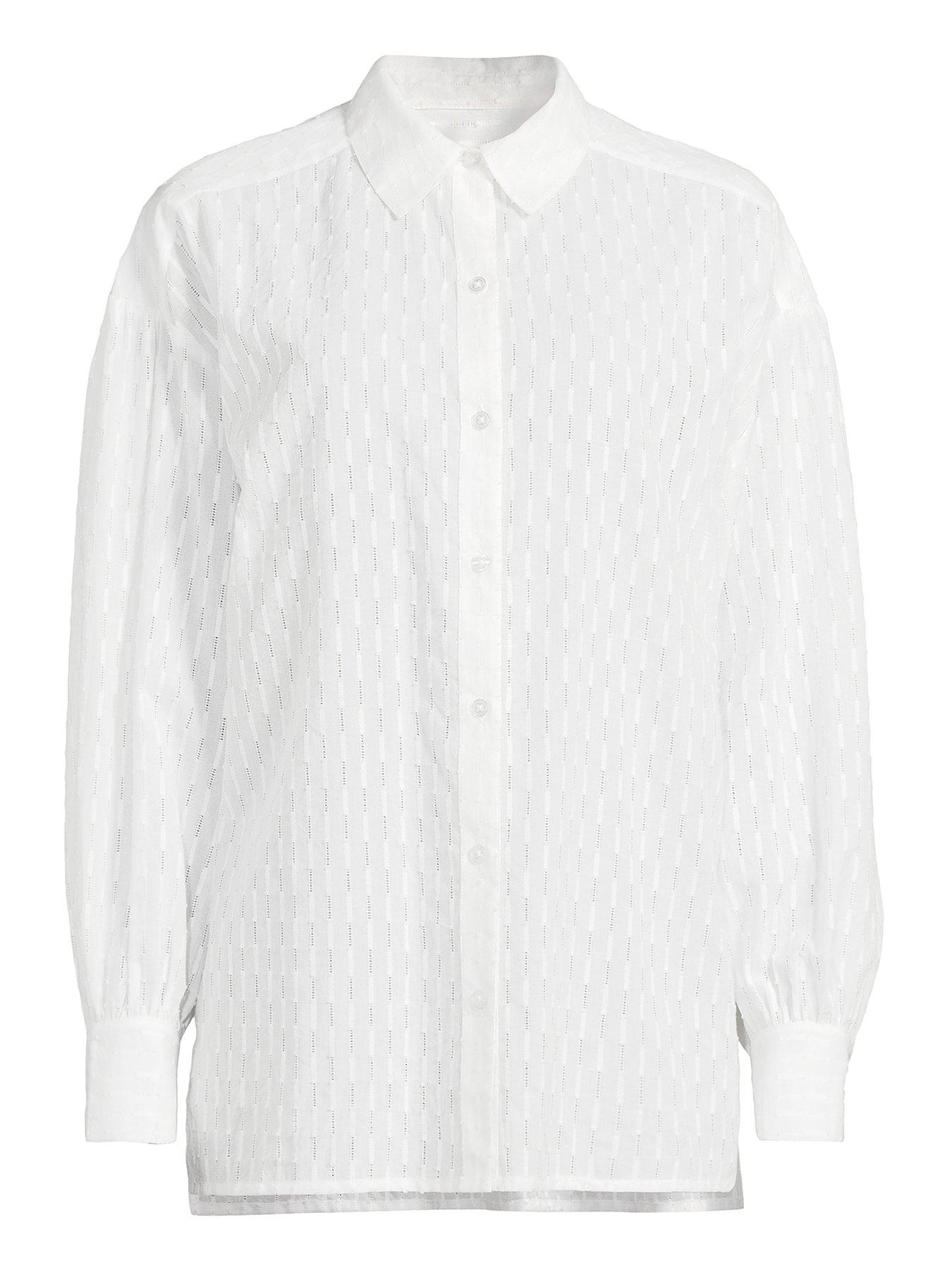 Michelle Keegan Premium Textured Co-ord Shirt - White | Very.co.uk