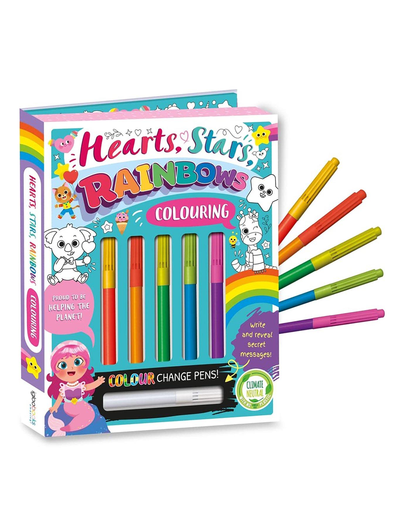Image 2 of 3 of Hearts, Stars, Rainbows Colouring  Book & Pen Set