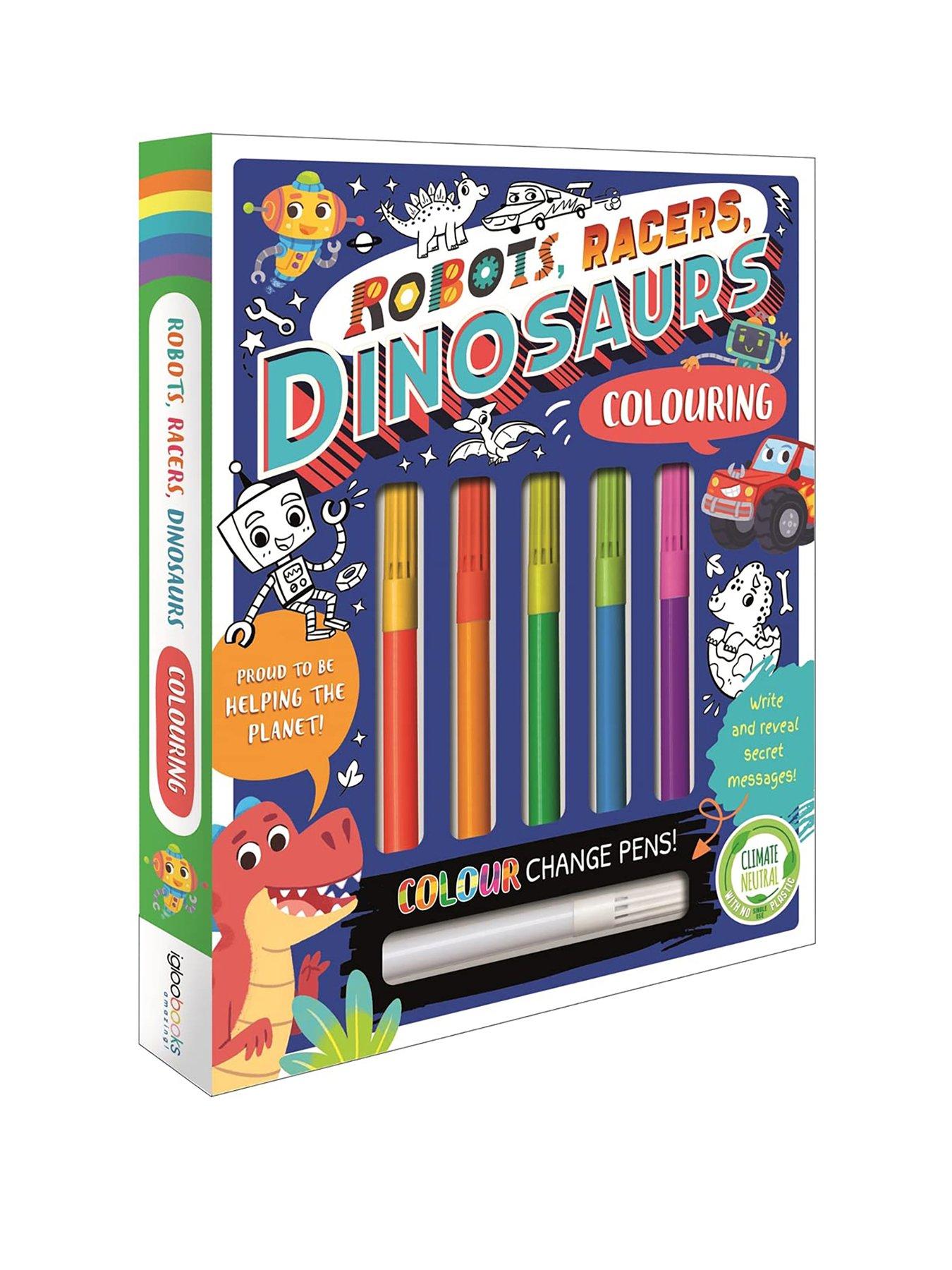 undefined Robots, Racers, Dinosaurs Colouring Book & Pen Set
