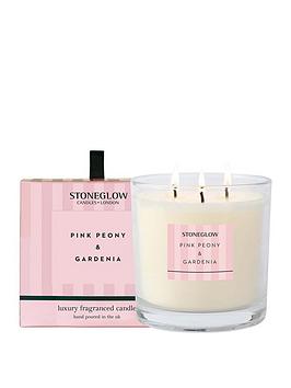 Product photograph of Stoneglow Modern Classics 3-wick Candle Ndash Pink Peony And Gardenia from very.co.uk