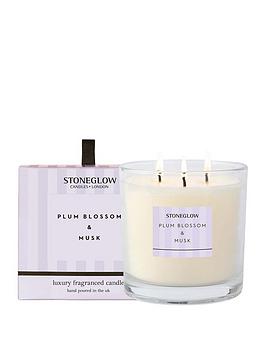 Product photograph of Stoneglow Modern Classics 3-wick Candle Ndash Plum Blossom Amp Musk from very.co.uk