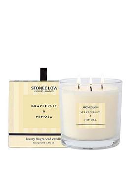 Product photograph of Stoneglow Modern Classics 3-wick Candle Ndash Grapefruit And Mimosa from very.co.uk