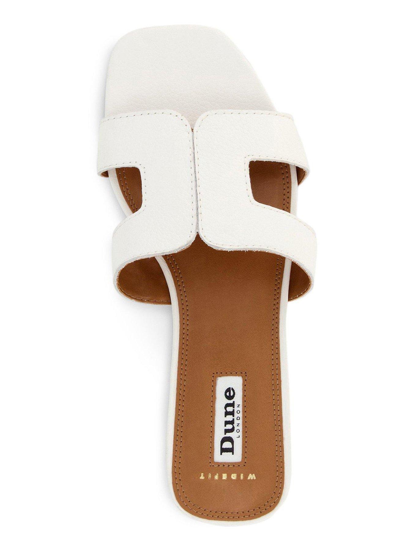Wide Fit Loupe White Smart Slider Sandals