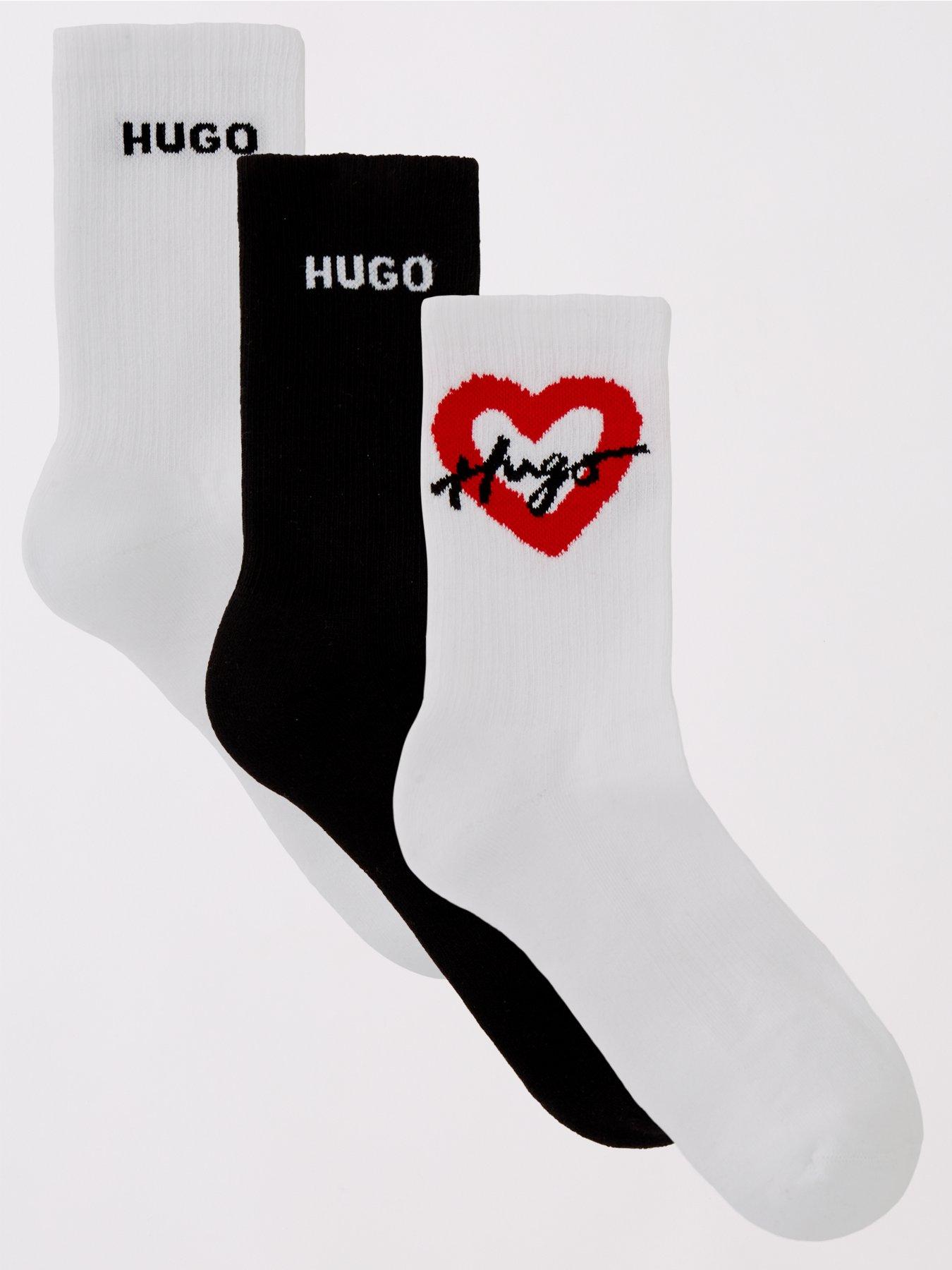 Kate Spade 3 Pack Heart Trouser Socks, Posy Red  