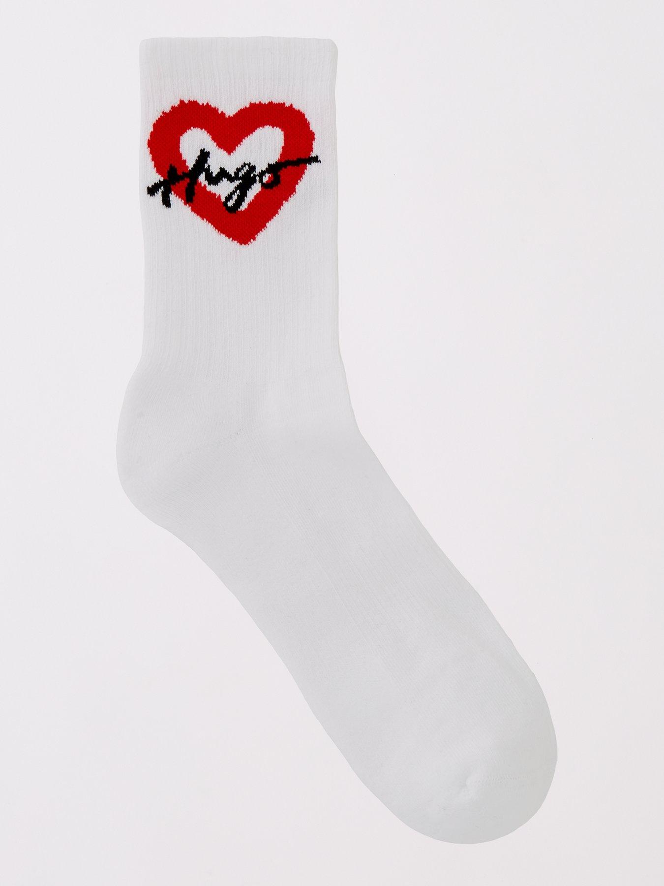Kate Spade 3 Pack Heart Trouser Socks, Posy Red