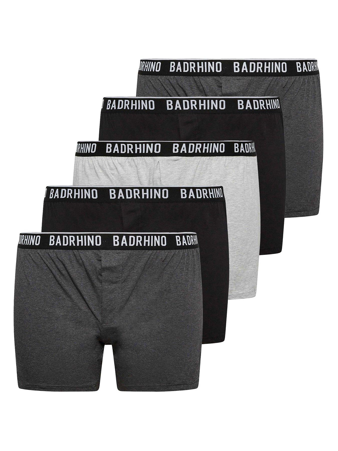 BadRhino 5Pk Boxer Multi Pack, Black, Size 7-8Xl, Men
