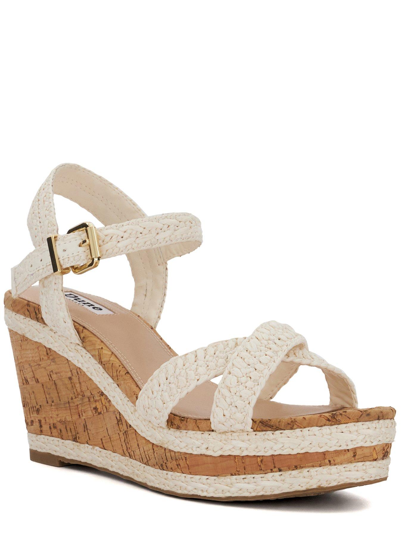 Dune white wedge sandals sale